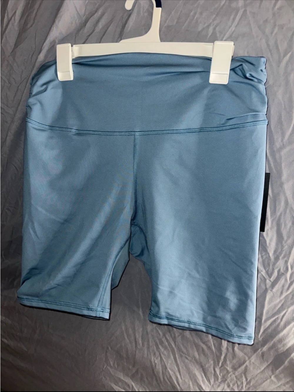 High-Waist Women’s Bike Shorts in Dusty Blue